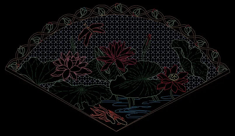 Oriental Fan Blackwork