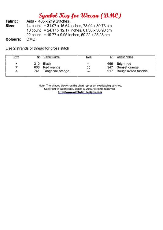 Expertly created by Sam, Wiccan pattern. Wiccan is an original witchcraft pattern that comes with no back-stitching. However, Wiccan is available in just 1 design size - cross stitch regular The sale includes the B&W chart.