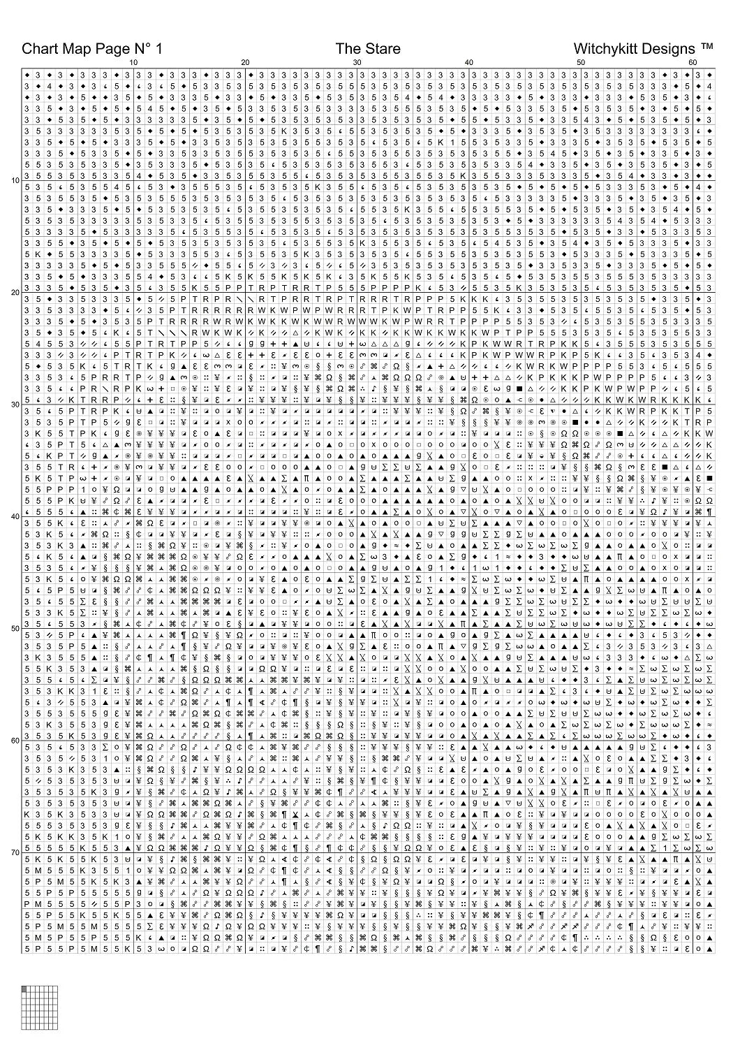 Expertly created by Witchykitt, The Stare patterns. The Stare is a lion pattern that comes as a full coverage pattern with no back-stitching. Additionally, The Stare is available in 2 different design sizes - cross stitch small & regular And each sale includes the B&W chart