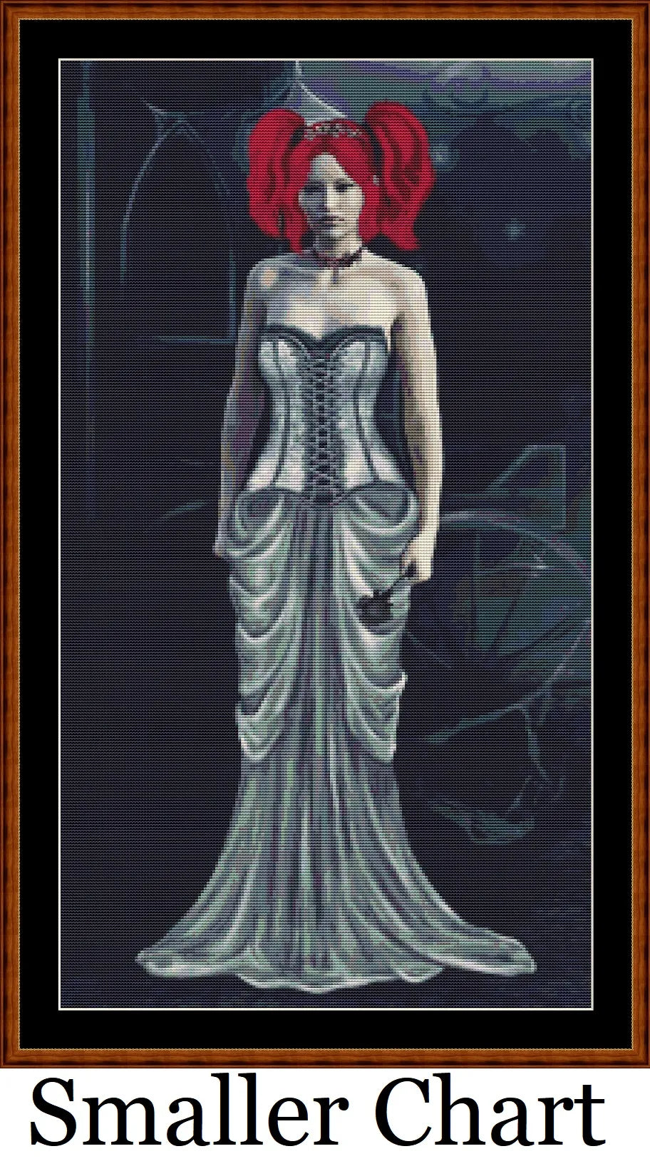 At The Ball cross stitch pattern is a gothic lady design and is expertly created from art by Enrique Meseguer (Darksouls1) under Public Domain CC0 license