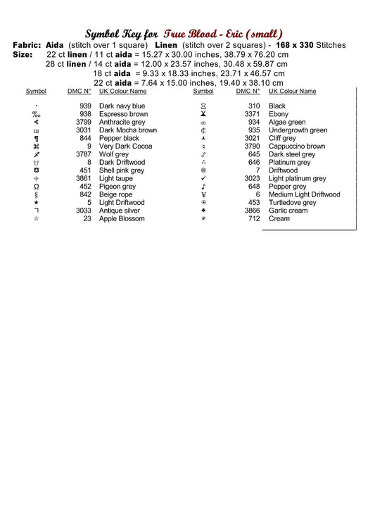 True Blood - Eric, the vampire, cross stitch patterns are expertly created by Sam under CC0 license