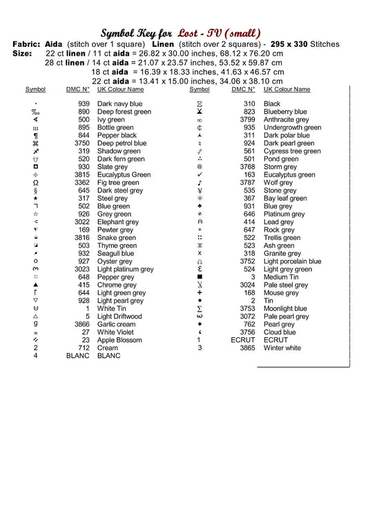 Lost - TV cross stitch patterns are expertly created by Witchykitt