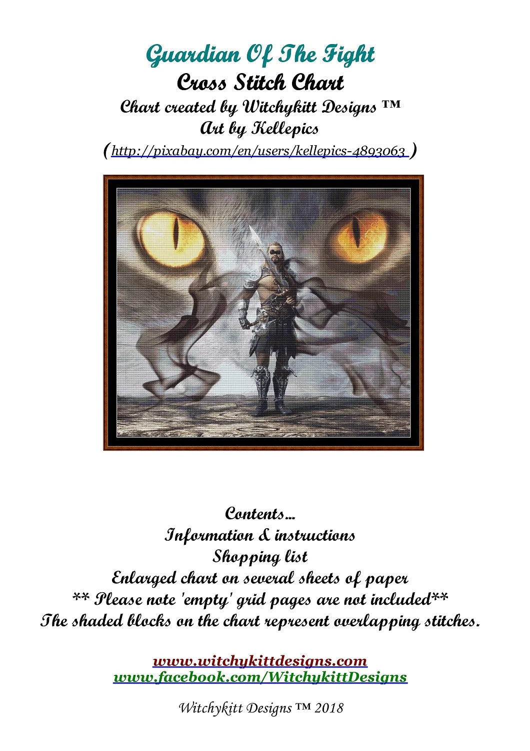 Guardian Of The Fight fantasy patterns created from art by Stefan Keller (kellepics) under CC0 license