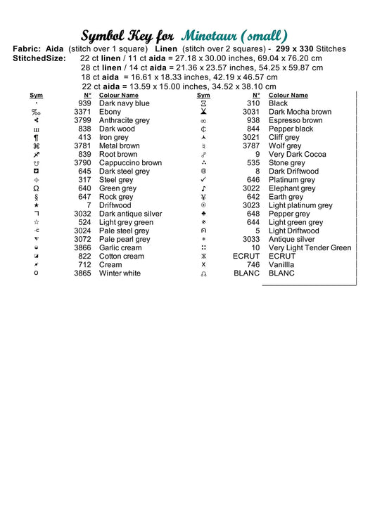 Minotaur cross stitch patterns are expertly created from art by Stefan Keller (Kellepics) under CC0 license