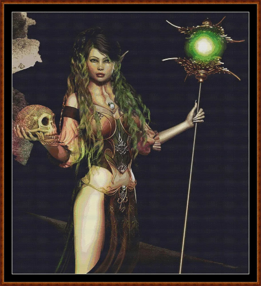 Elf Queen fantasy patterns created from art by Karen Nadine under CC0 license