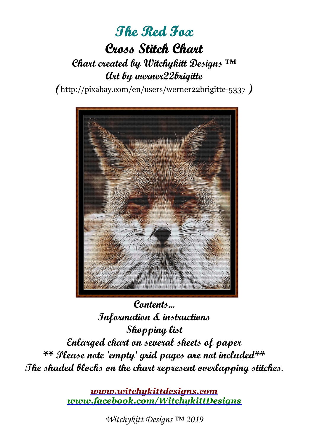 The Red Fox patterns created from art by Brigitte Werner (ArtTower) under CC0 license