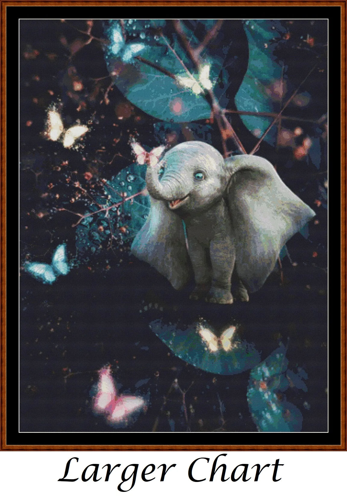 Butterfly Elephant fantasy patterns created from art by Эльвина Якубова (elvina1332) under CC0 license
