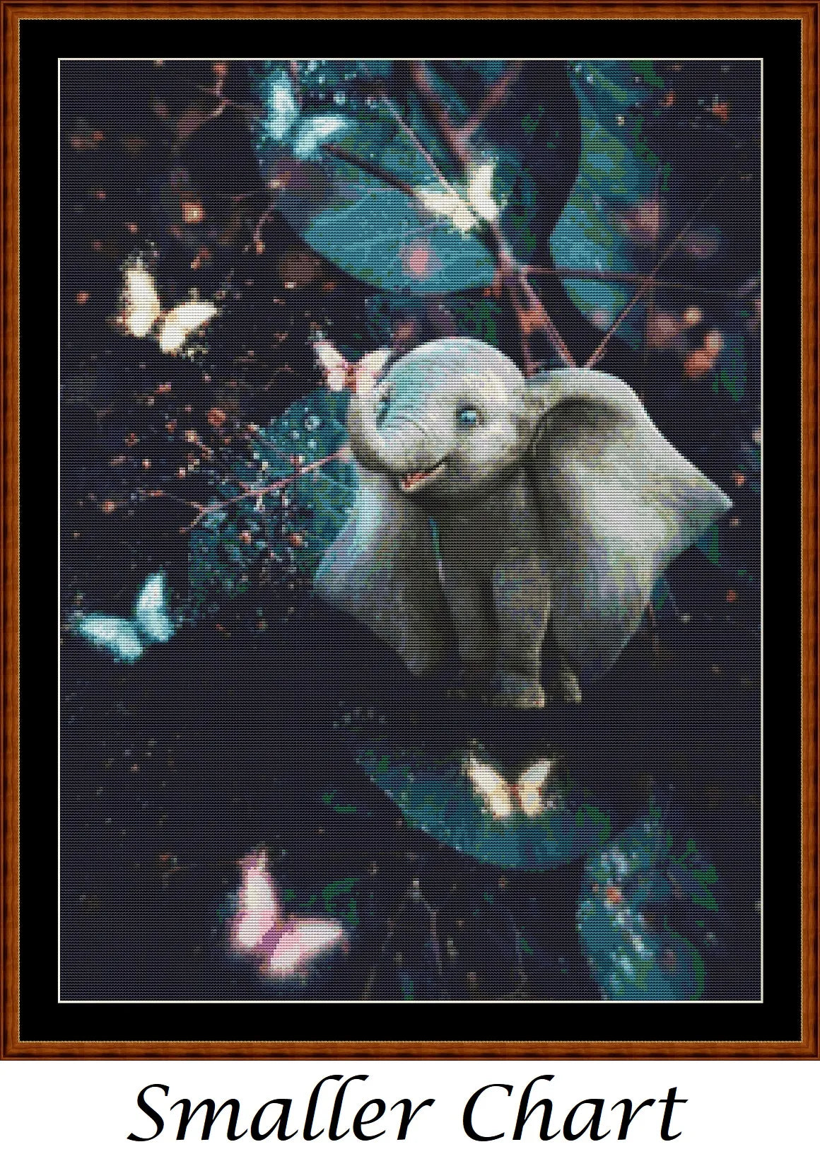 Butterfly Elephant fantasy patterns created from art by Эльвина Якубова (elvina1332) under CC0 license