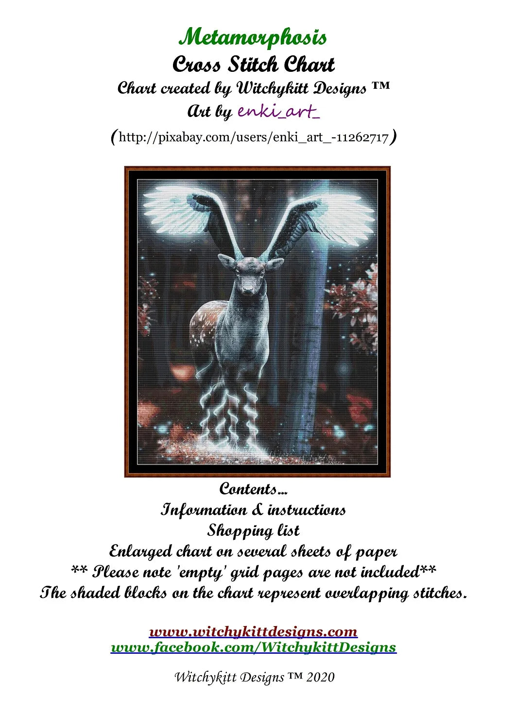 Metamorphosis cross stitch patterns are expertly created from art by Сергей Мельников (enki_art) under CC0 license
