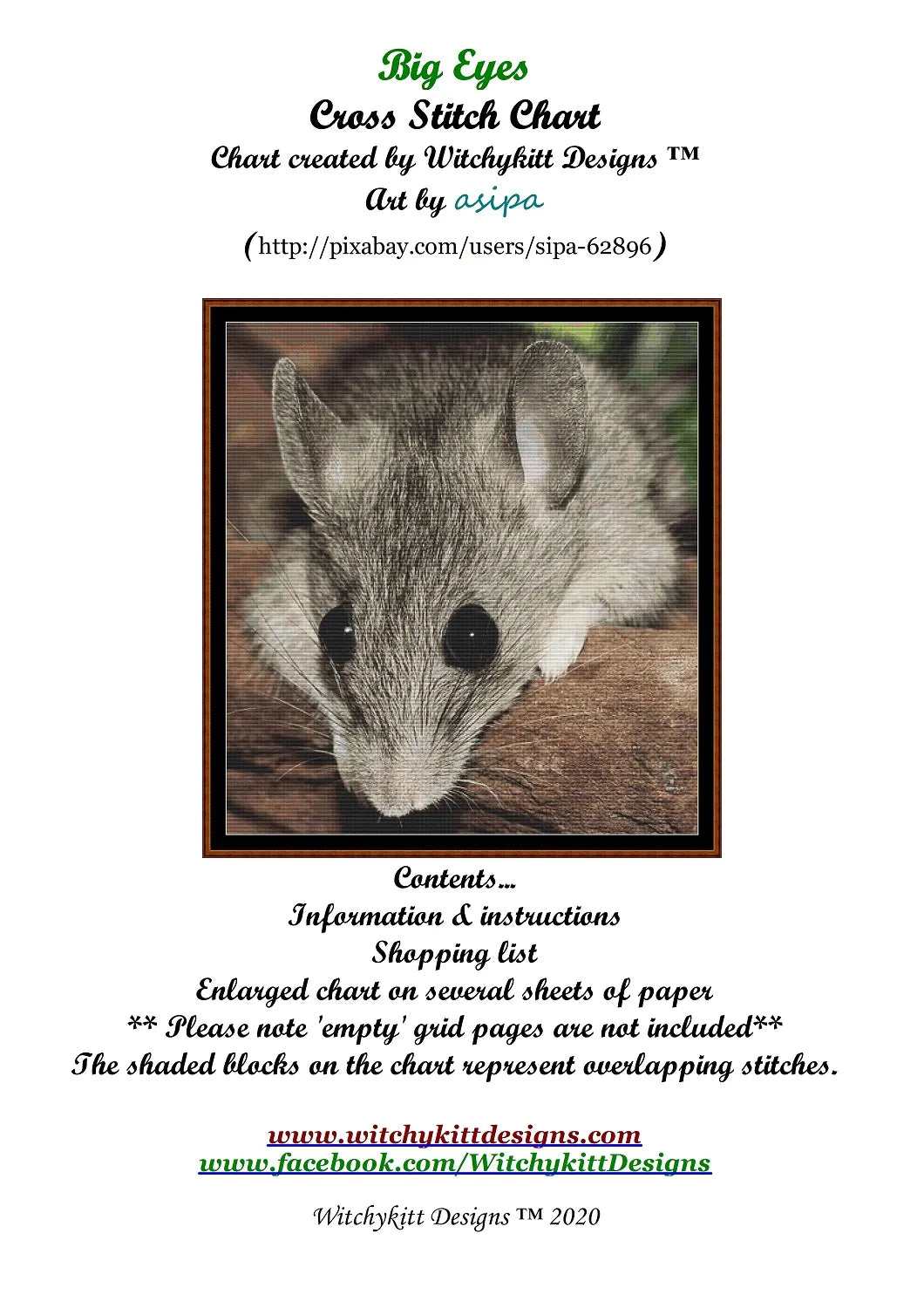 Big Eyes mouse patterns created from a photo by Silvia (sipa) under CC0 license