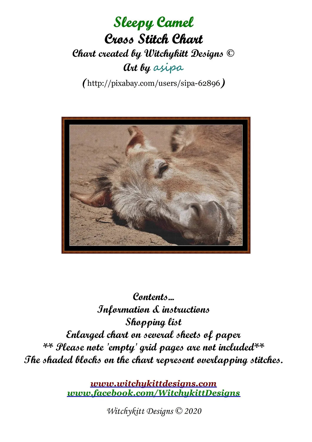 Sleepy Camel patterns created from a photo by Silvia under CC0 license