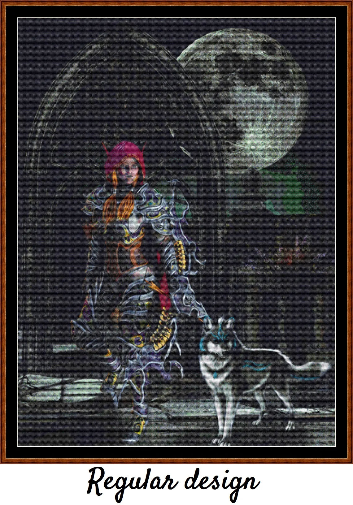 Wolf & Warrior cross stitch patterns are a fantasy design expertly created from art by Jim Cooper under Public Domain CC0 license