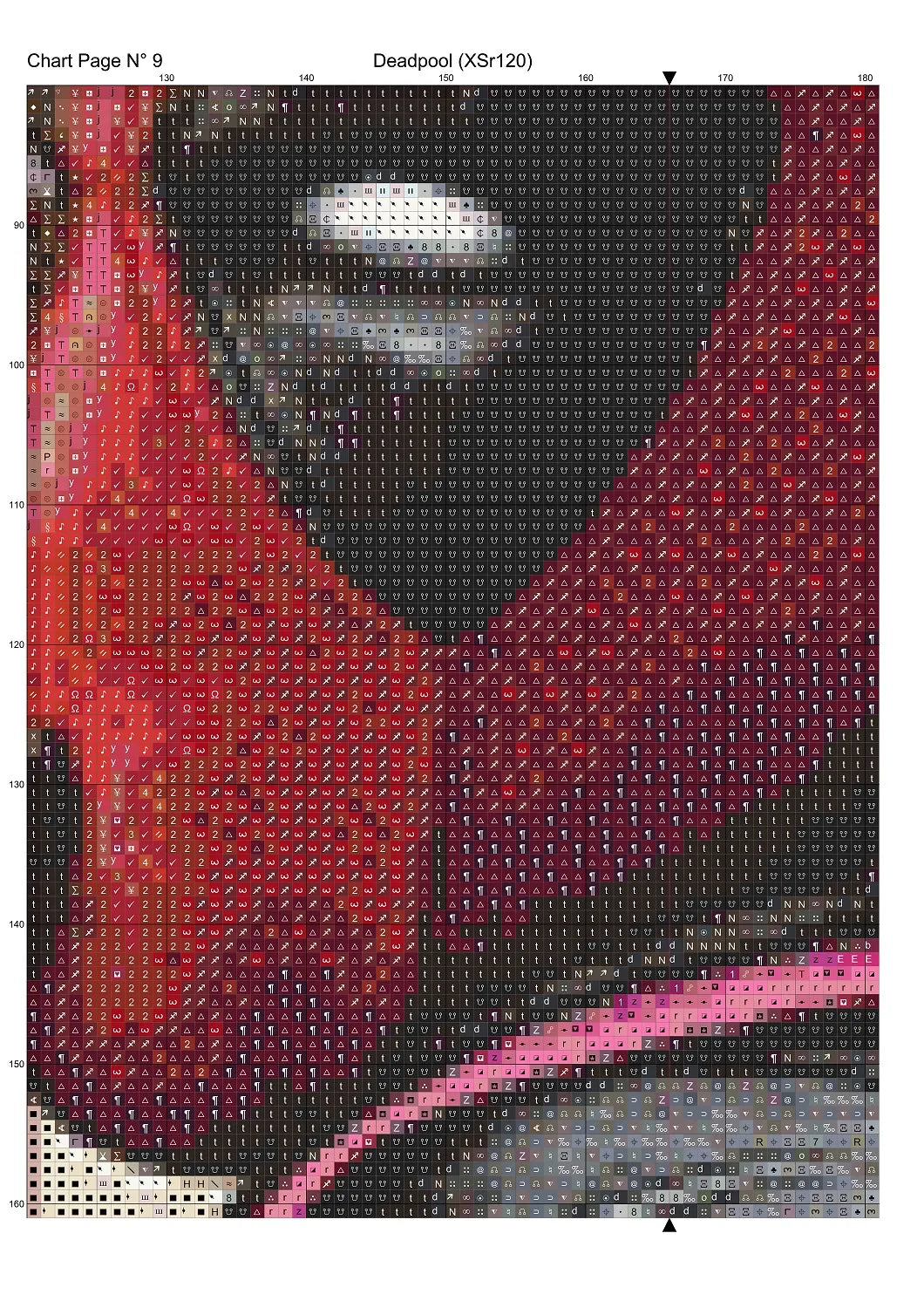 Deadpool cross stitch patterns expertly created by Sam Deadpool is a superhero pattern that comes as a full coverage pattern with no back-stitching. Additionally, Deadpool is available in 3 different design variations - cross stitch regular, regular extra colours & XL And each sale includes both B&W and colour charts