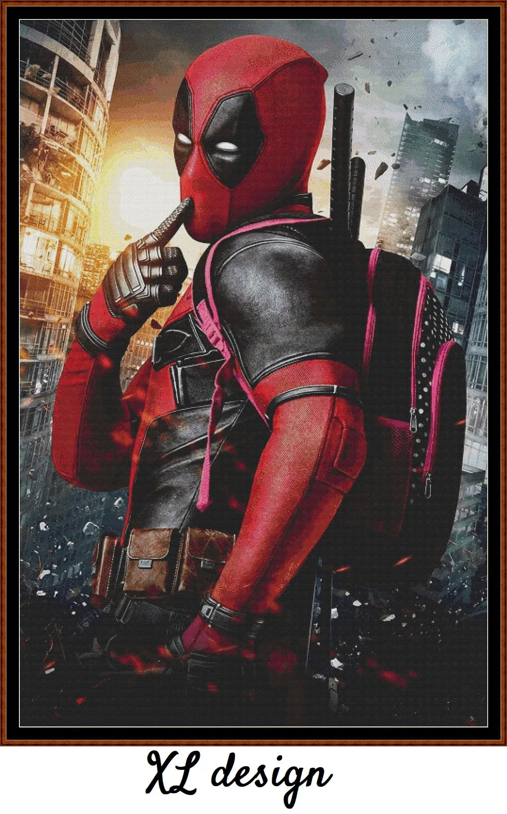 Deadpool cross stitch patterns expertly created by Sam Deadpool is a superhero pattern that comes as a full coverage pattern with no back-stitching. Additionally, Deadpool is available in 3 different design variations - cross stitch regular, regular extra colours & XL And each sale includes both B&W and colour charts