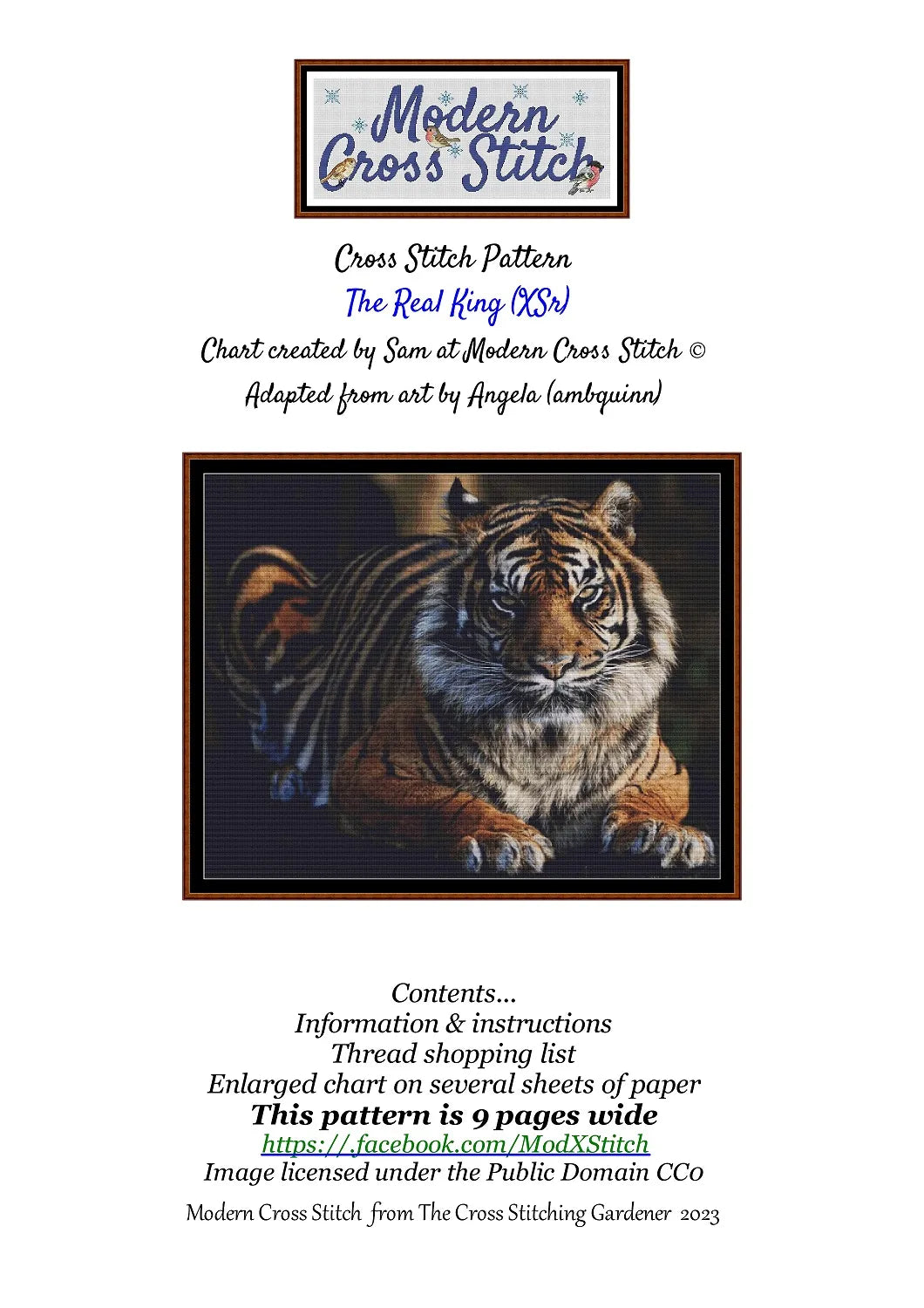 The Real King - Tiger cross stitch