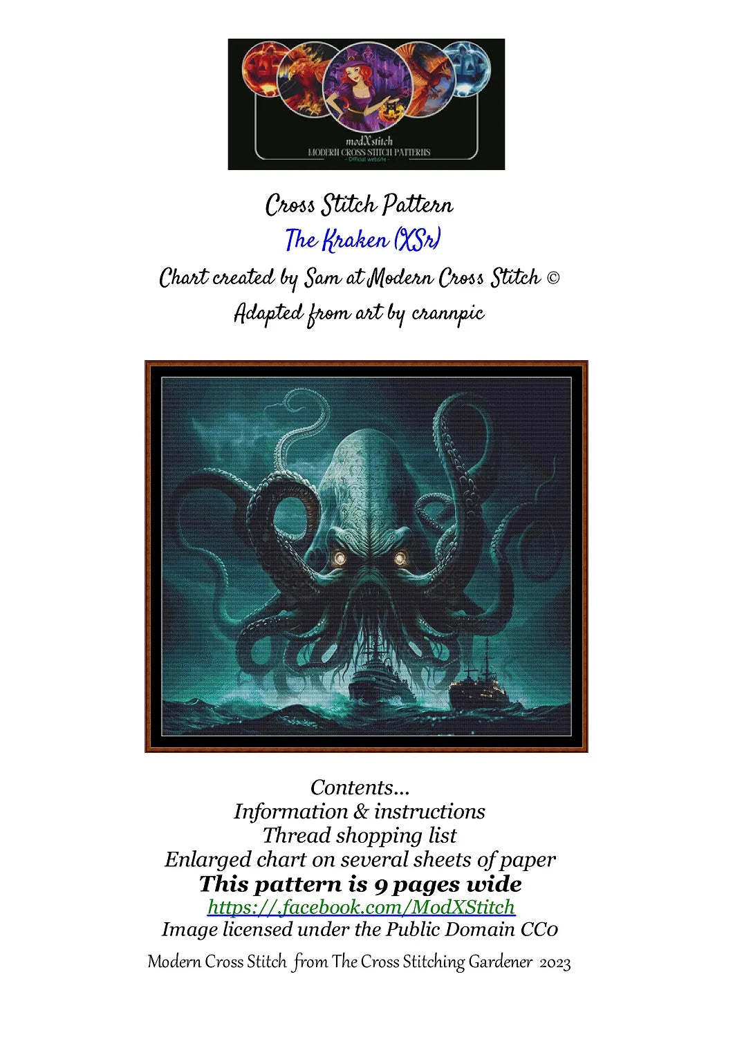 The Kraken patterns are expertly created from art by crannpic under Public Domain CC0 license