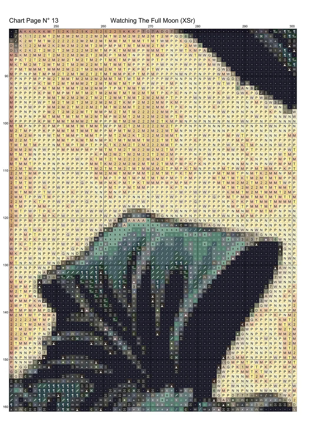 Watching The Full Moon patterns are expertly created from art by Gismi under Public Domain CC0 license