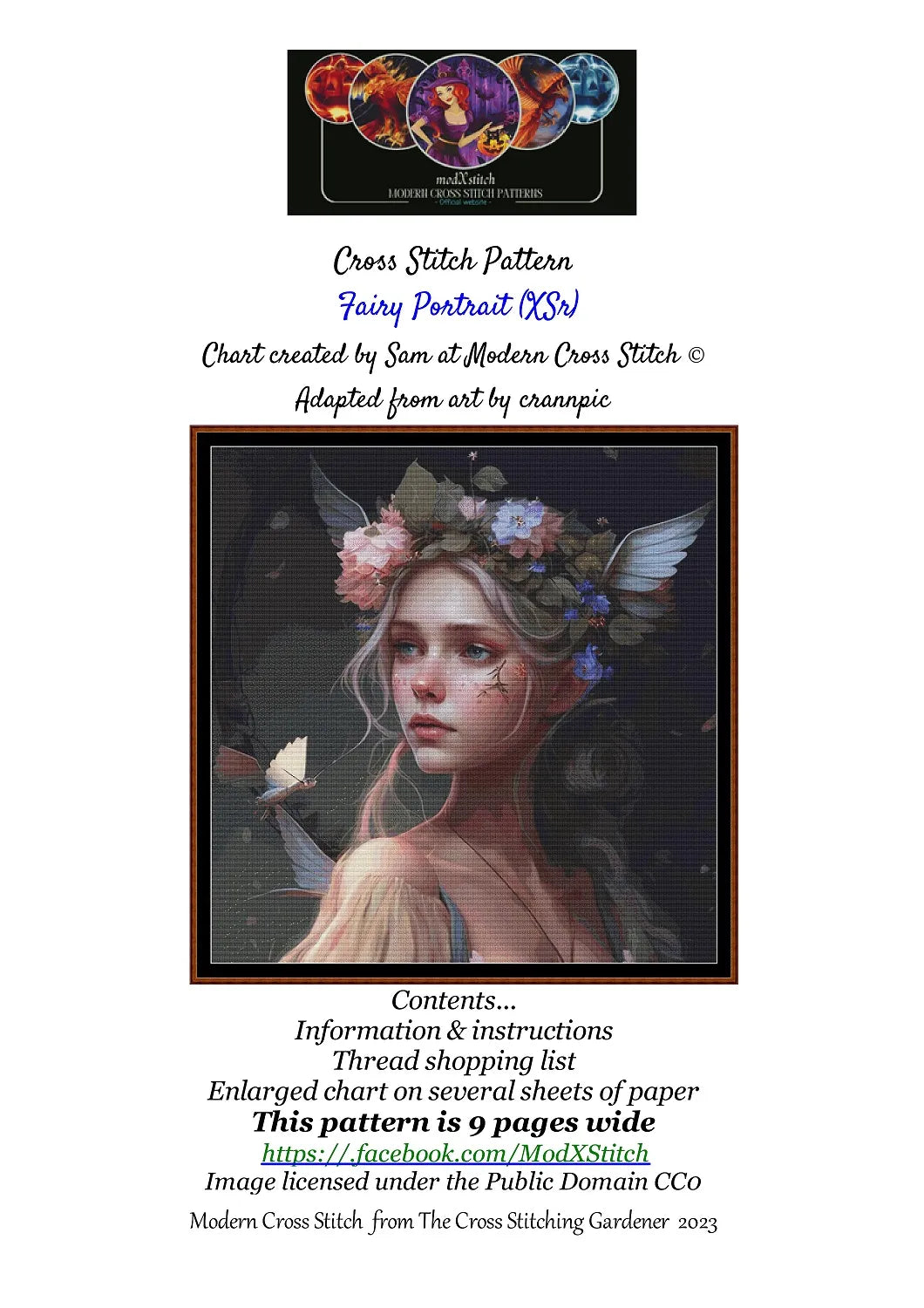 Fairy Portrait patterns are expertly created from art by crannpic under Public Domain CC0 license