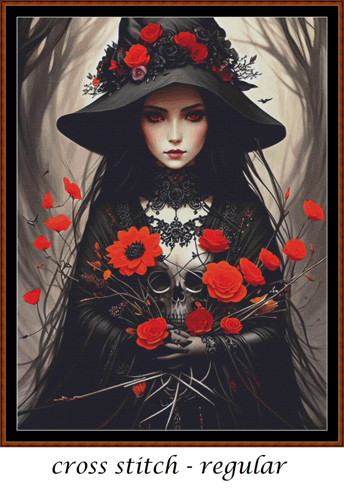 Witch Girl - Funeral patterns are expertly created from art by Thanh Nguyen under Public Domain CC0 license