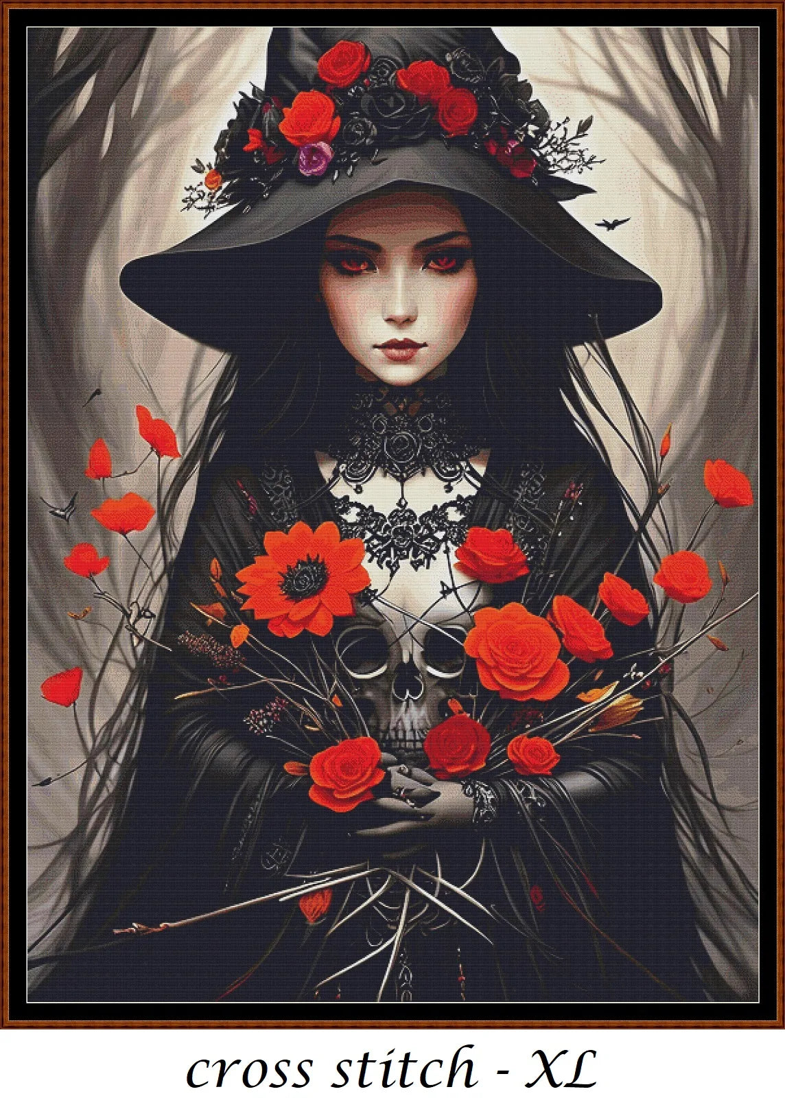 Witch Girl - Funeral patterns are expertly created from art by Thanh Nguyen under Public Domain CC0 license