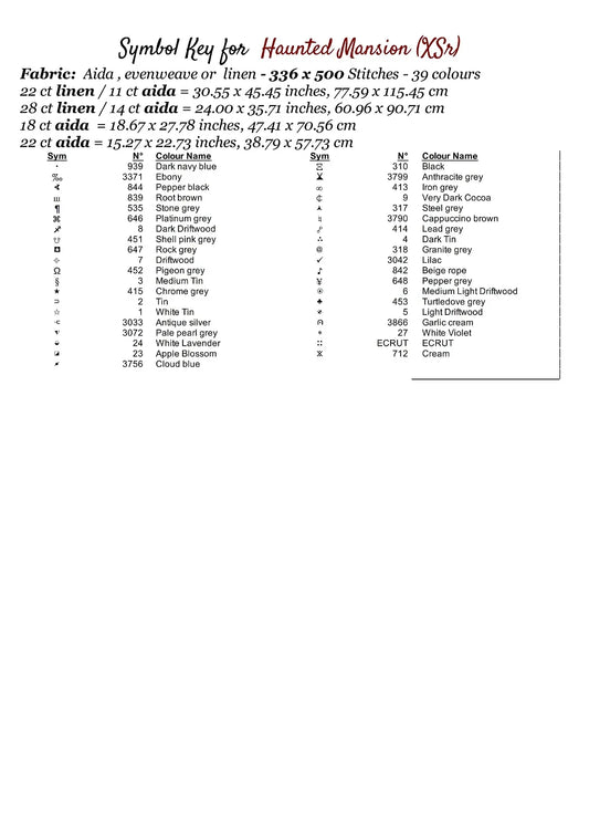 Haunted Mansion cross stitch pattern is a spooky design and is expertly created from art by Hansuan Fabregas under Public Domain CC0 license