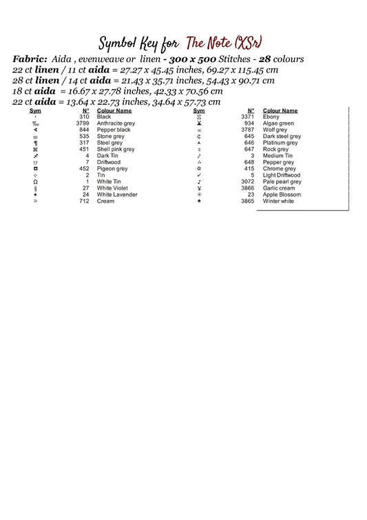 The Note cross stitch pattern is a gothic lady design and is expertly created from art by Dorothe (Darkmoon_Art) under Public Domain CC0 license