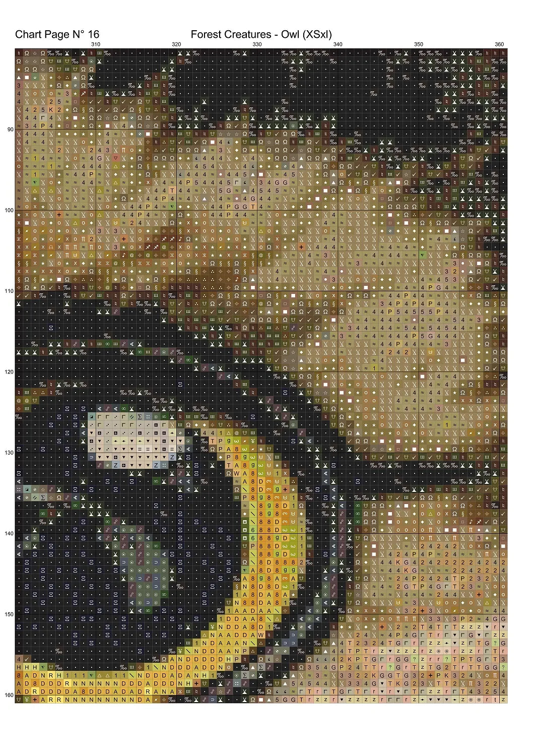 Forest Creatures - Owl patterns are expertly created from art by Alan Frijins under Public Domain CC0 license Forest Creatures - Owl is a fantasy bird pattern that comes as a full coverage pattern with no back-stitching. Additionally, Forest Creatures - Owl is available in 3 different design sizes - cross stitch small, regular & XL Each sale includes both B&W and colour charts