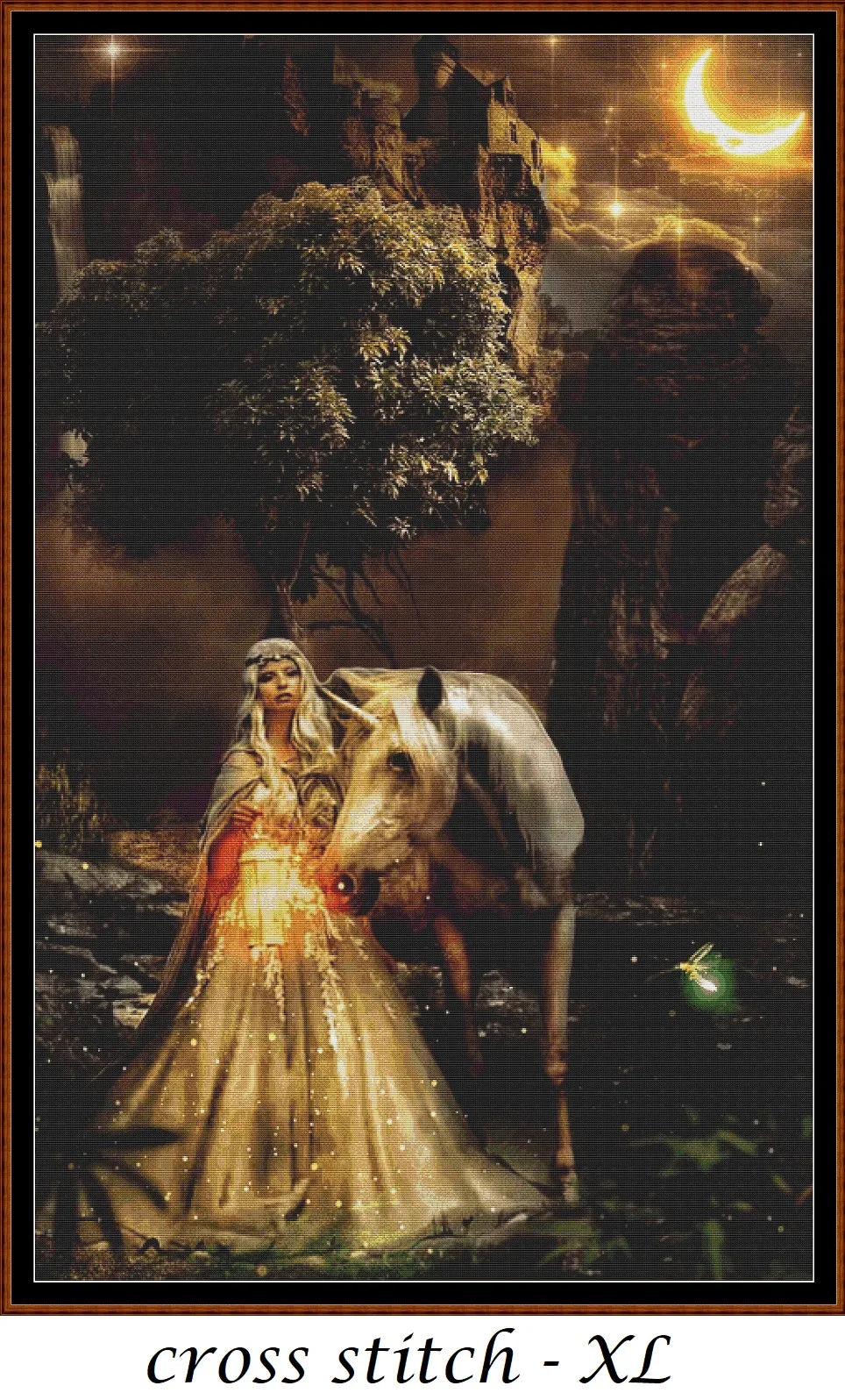 Nighttime Unicorn patterns are expertly created from art by Angeline (firaanella1) under Public Domain CC0 license Nighttime Unicorn is a fantasy scene pattern that comes as a full coverage pattern with no back-stitching. Additionally, Nighttime Unicorn is available in different design sizes - cross stitch regular & XL Each sale includes both B&W and colour charts