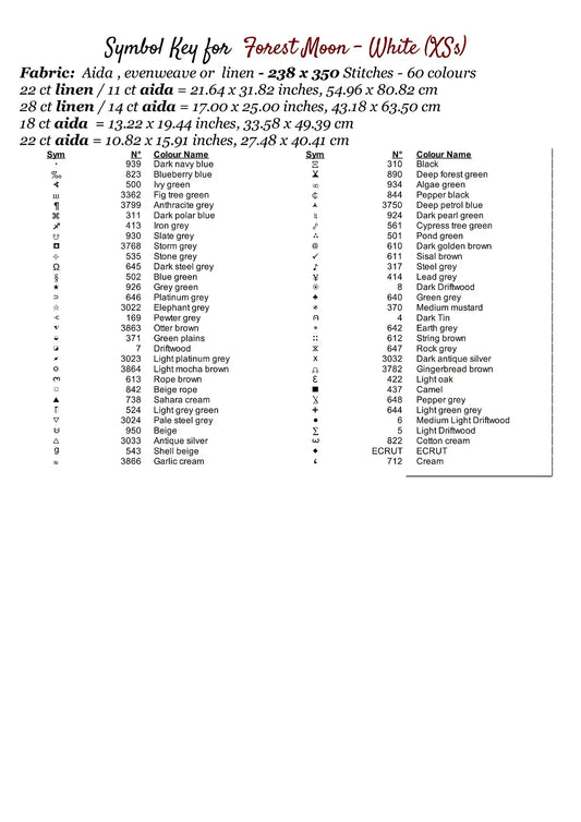 Forest Moon - White patterns are expertly created from art by Marcia Figg (warlikeone) under Public Domain CC0 license Forest Moon - White is a fantasy death pattern that comes as a full coverage pattern with no back-stitching.
