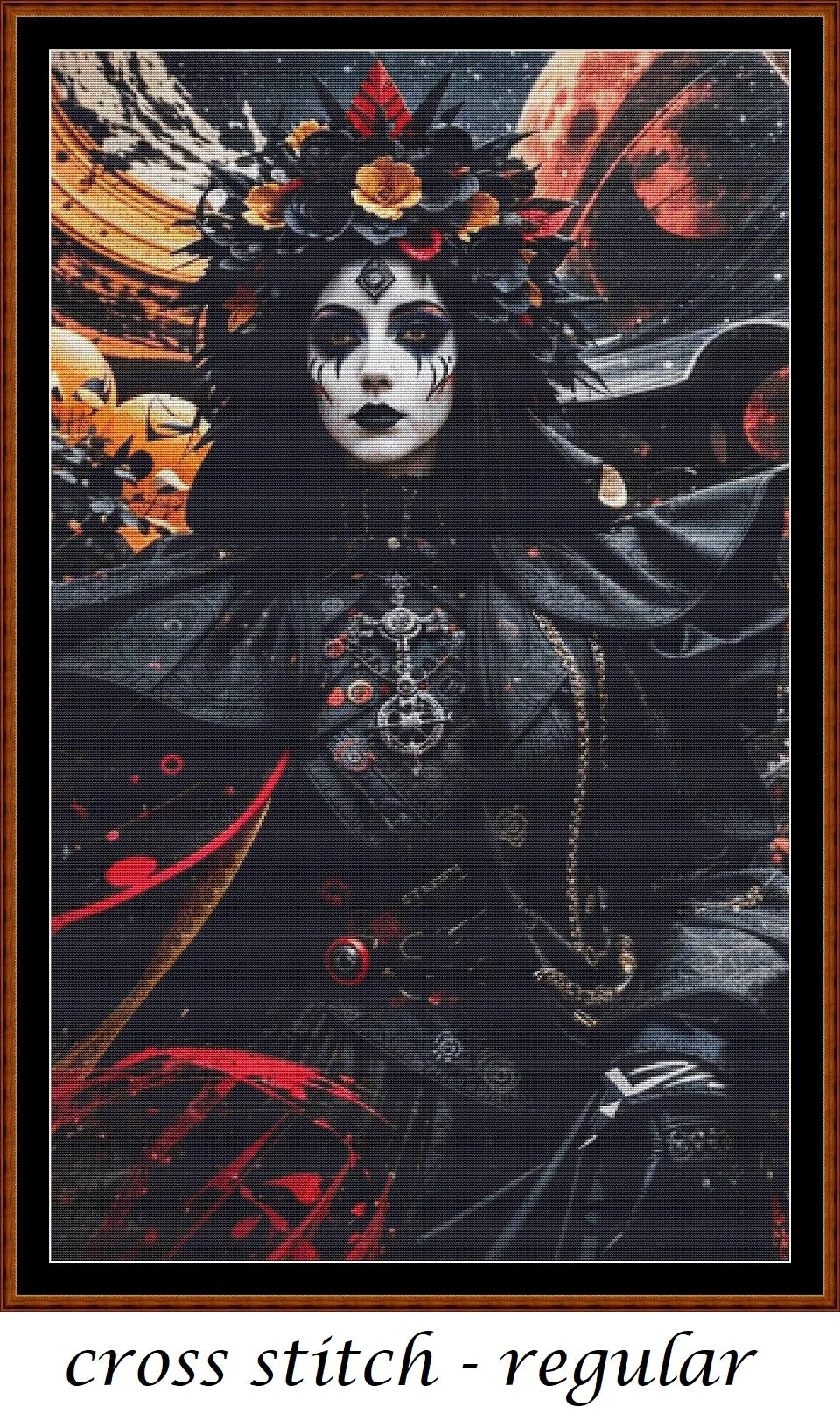 Dark Queen patterns are expertly created from art by 1tamara2 under Public Domain CC3 license Dark Queen is a fantastic gothic fantasy pattern that comes as a full coverage pattern with no back-stitching. Additionally, Dark Queen is available in 3 different design sizes - cross stitch small, regular & XL Each sale includes both B&W and colour charts