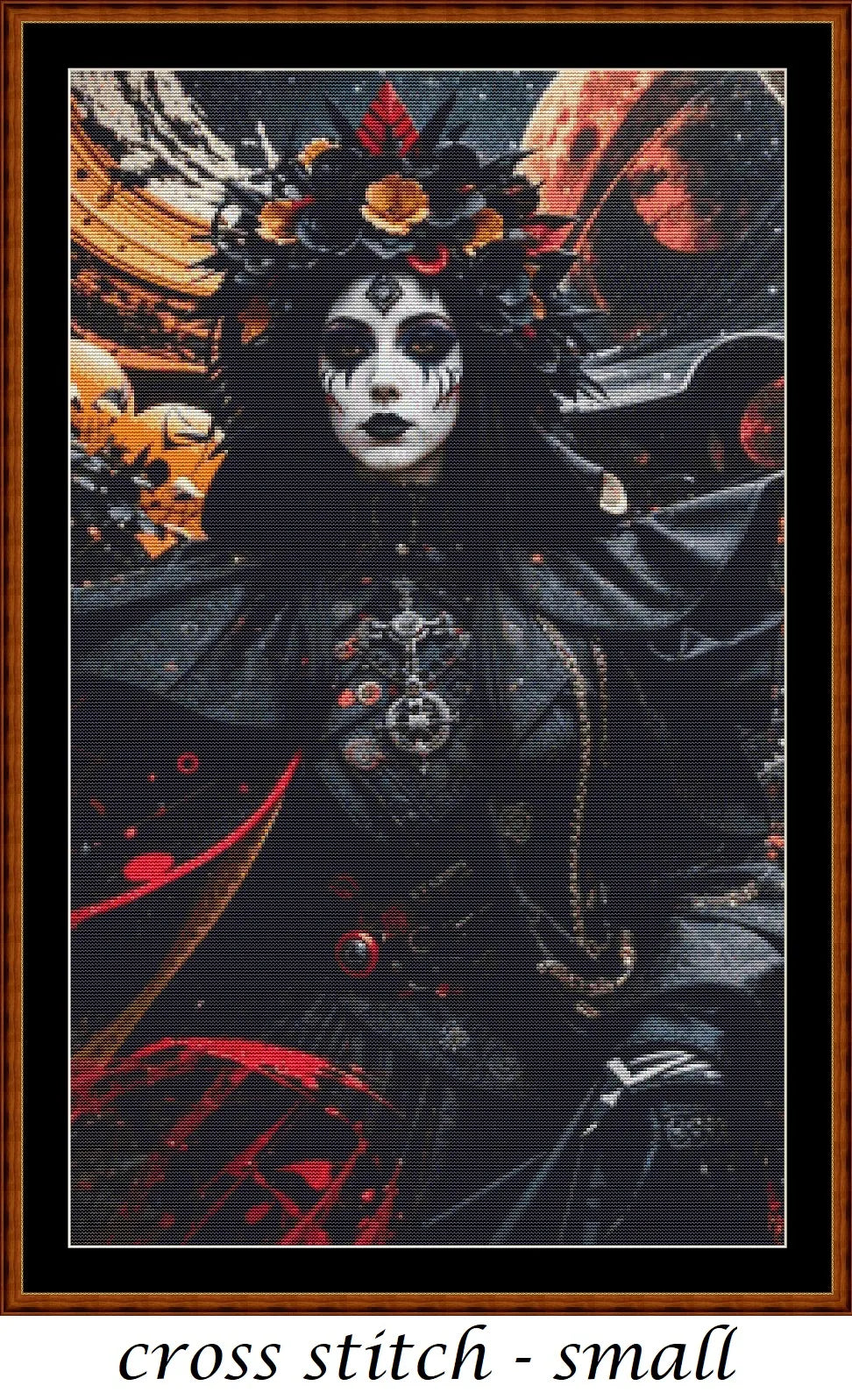 Dark Queen patterns are expertly created from art by 1tamara2 under Public Domain CC3 license Dark Queen is a fantastic gothic fantasy pattern that comes as a full coverage pattern with no back-stitching. Additionally, Dark Queen is available in 3 different design sizes - cross stitch small, regular & XL Each sale includes both B&W and colour charts