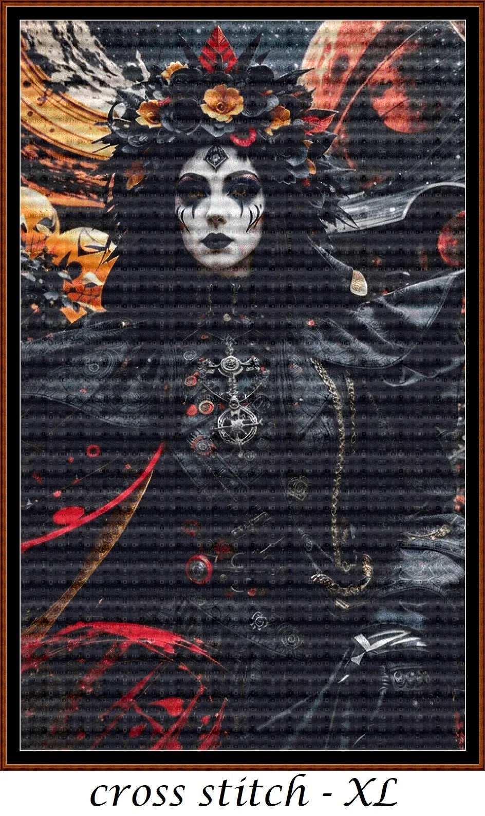 Dark Queen patterns are expertly created from art by 1tamara2 under Public Domain CC3 license Dark Queen is a fantastic gothic fantasy pattern that comes as a full coverage pattern with no back-stitching. Additionally, Dark Queen is available in 3 different design sizes - cross stitch small, regular & XL Each sale includes both B&W and colour charts