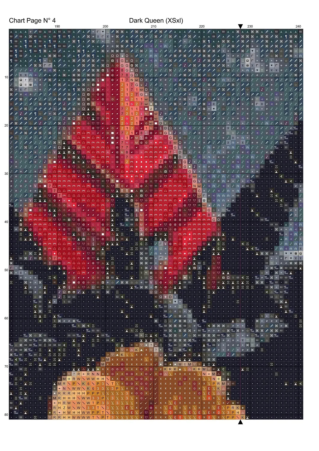 Dark Queen patterns are expertly created from art by 1tamara2 under Public Domain CC3 license Dark Queen is a fantastic gothic fantasy pattern that comes as a full coverage pattern with no back-stitching. Additionally, Dark Queen is available in 3 different design sizes - cross stitch small, regular & XL Each sale includes both B&W and colour charts