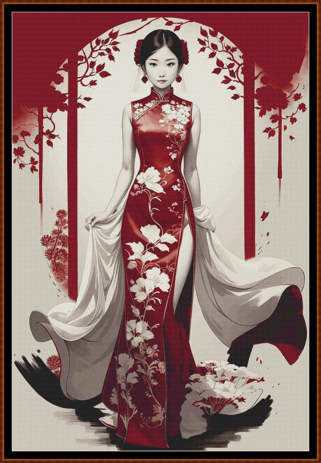 Japanese Princess patterns are expertly created from art by 1tamara2 under Public Domain CC3 license