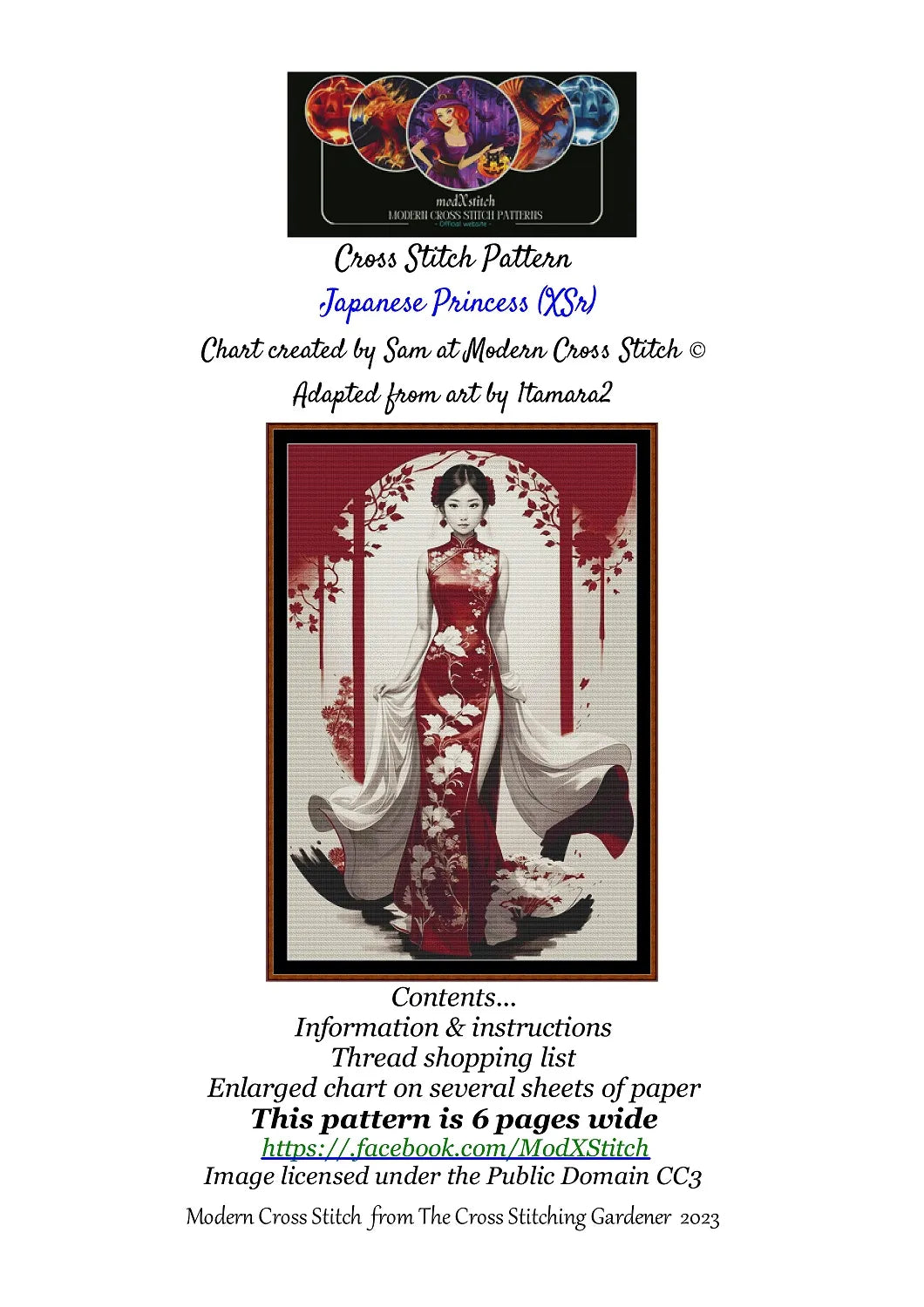 Japanese Princess patterns are expertly created from art by 1tamara2 under Public Domain CC3 license