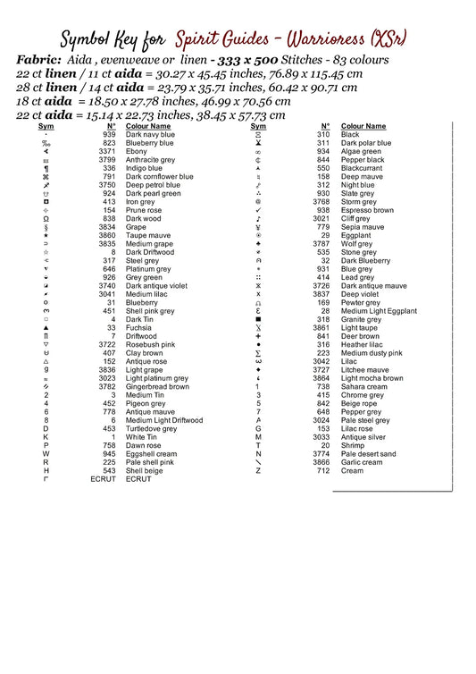 Spirit Guides - Warrioress patterns are expertly created from art by Marcia Figg (warlikeone) under Public Domain CC0 license