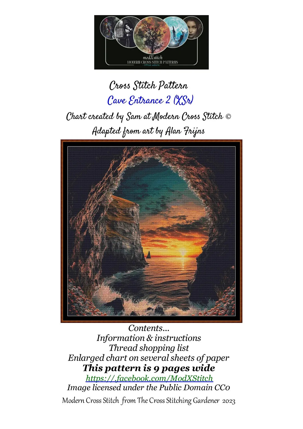 Cave Entrance 2 patterns are expertly created from art by Alan Frijins under Public Domain CC0 license