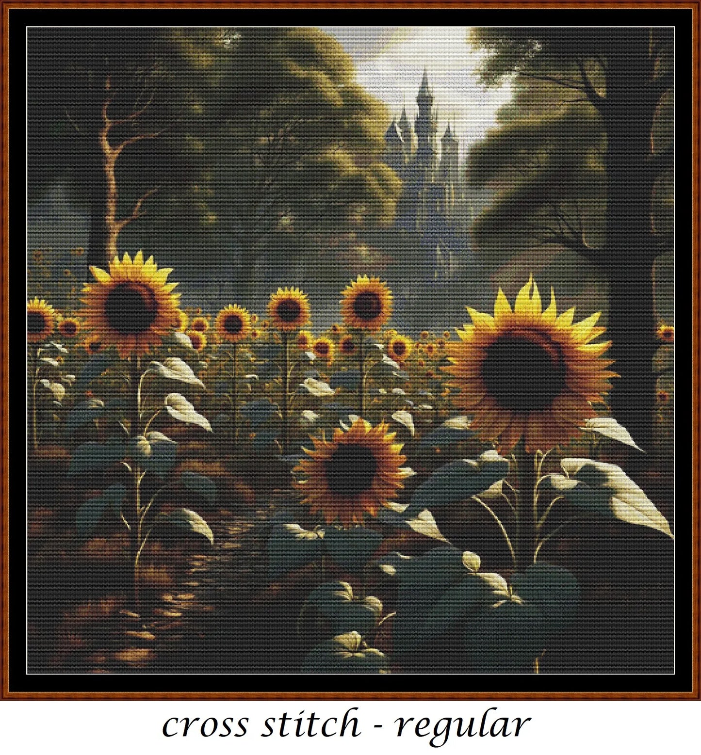 Expertly created from art by Mike Singleton, under Public Domain CC0 license, Sunflowers cross stitch patterns.