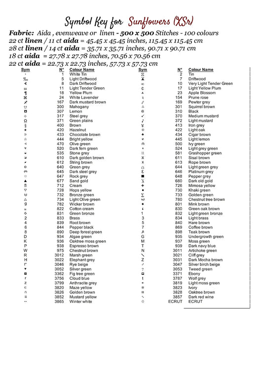 Expertly created from art by Mike Singleton, under Public Domain CC0 license, Sunflowers cross stitch patterns.