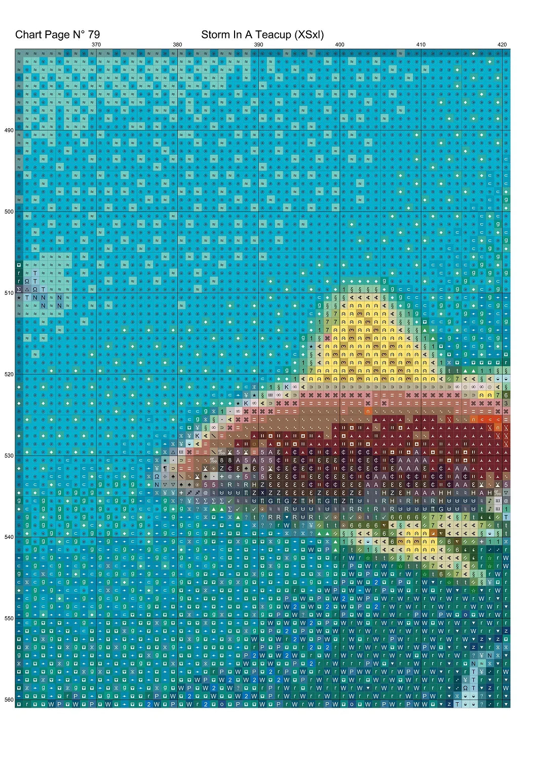 Expertly created from art by Bilal Bashir, under Public Domain CC0 license, Storm In A Teacup cross stitch patterns.
