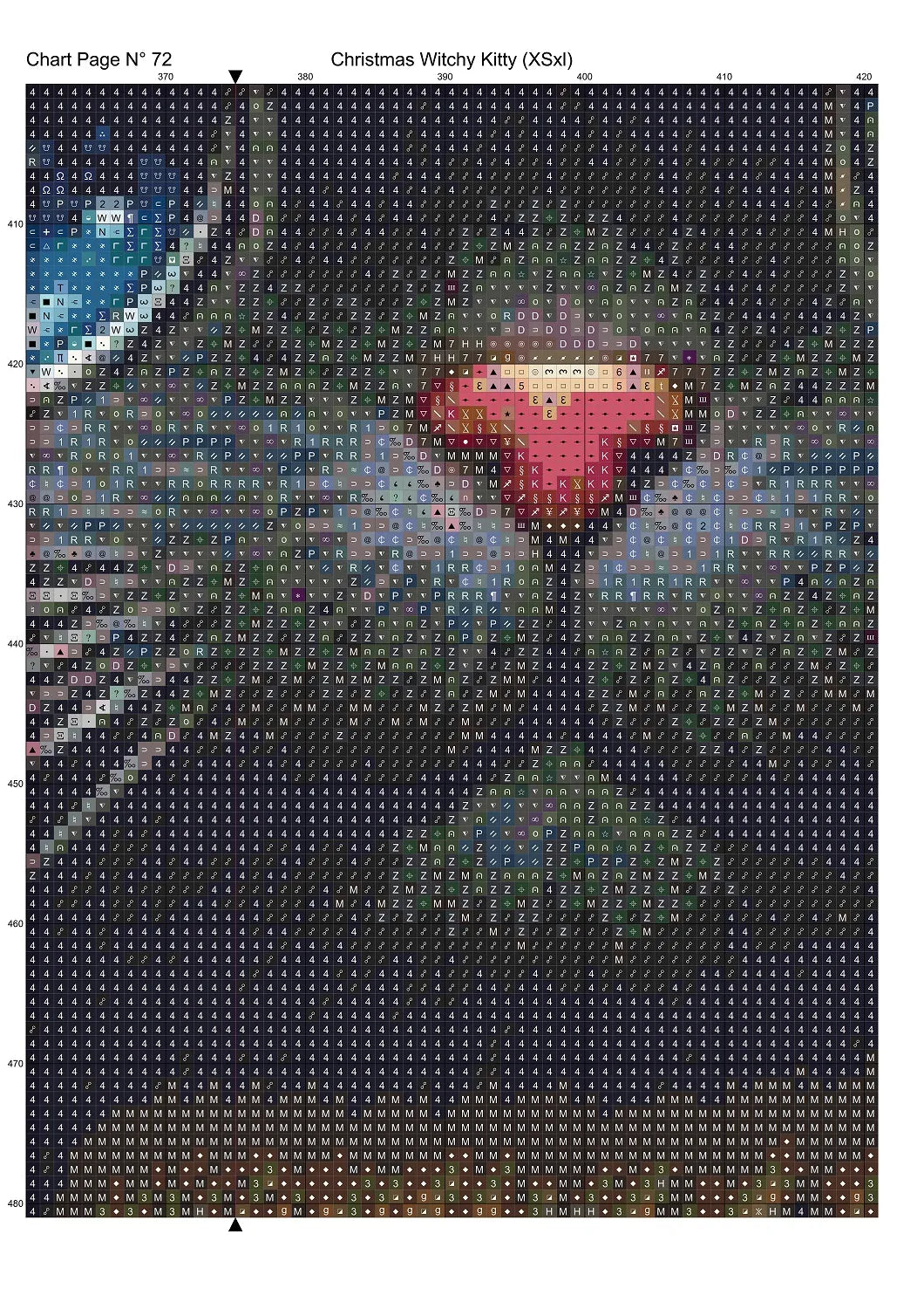 Expertly created from art by Bilal Bashir, under Public Domain CC0 license, Christmas Witchy Kitty cross stitch patterns.