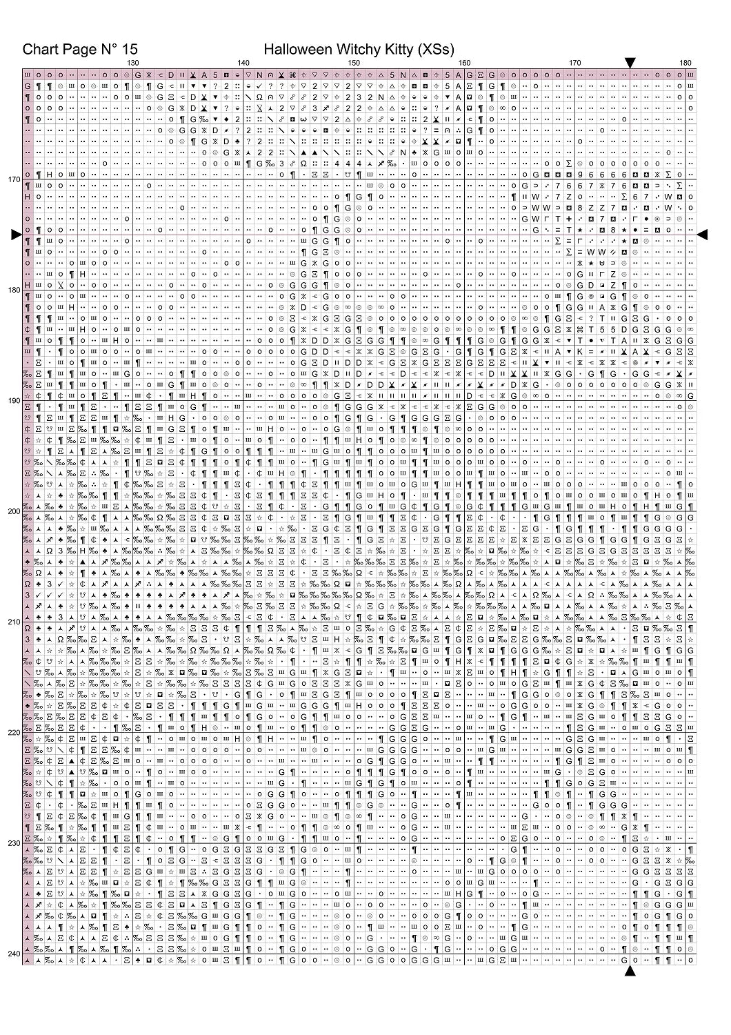 Expertly created from art by Bilal Bashir, under Public Domain CC0 license, Halloween Witchy Kitty cross stitch patterns.