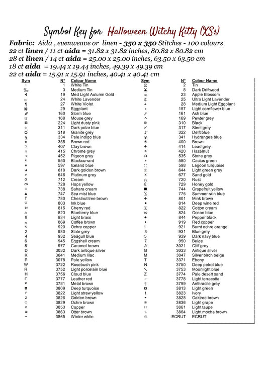 Expertly created from art by Bilal Bashir, under Public Domain CC0 license, Halloween Witchy Kitty cross stitch patterns.