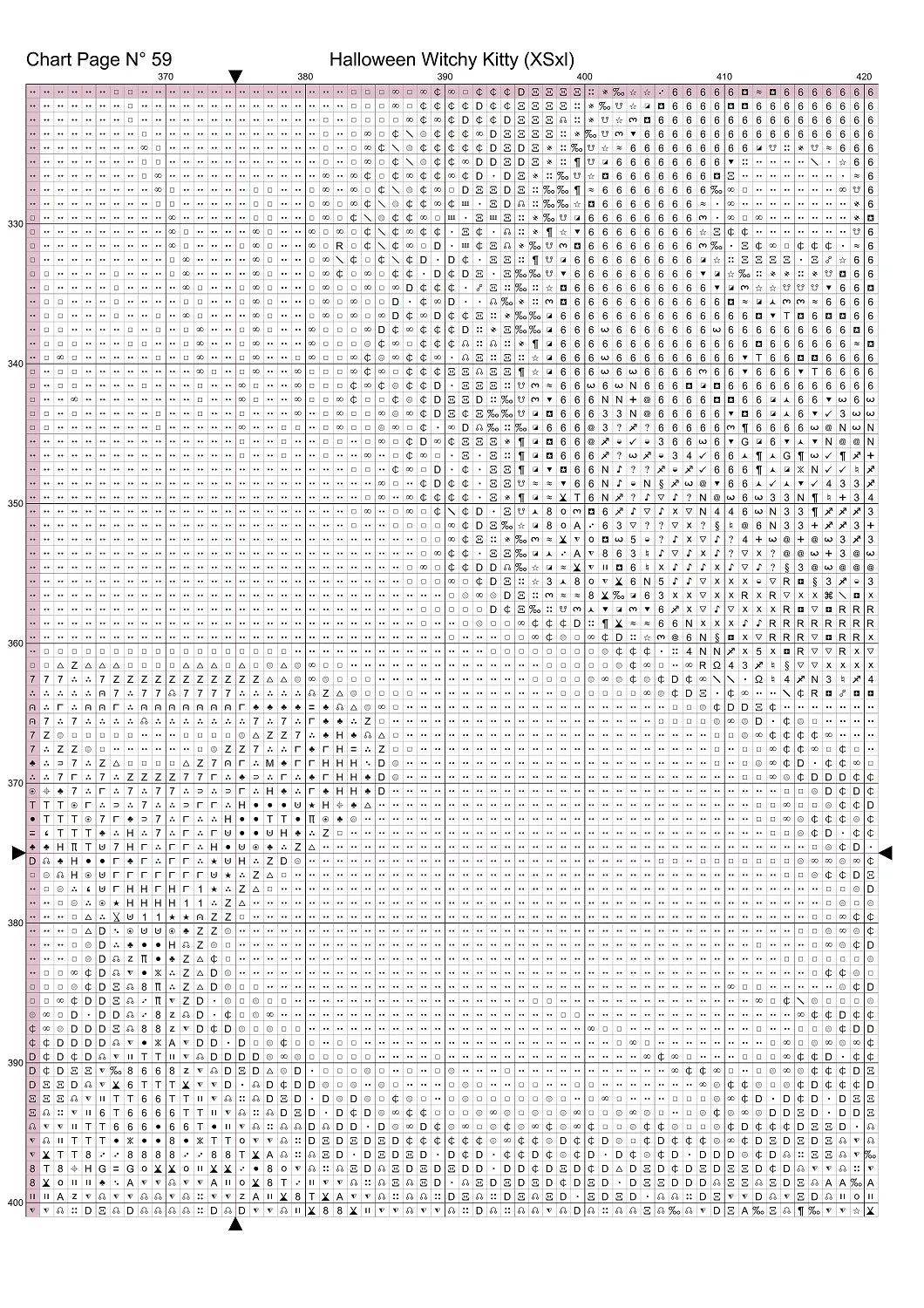 Expertly created from art by Bilal Bashir, under Public Domain CC0 license, Halloween Witchy Kitty cross stitch patterns.