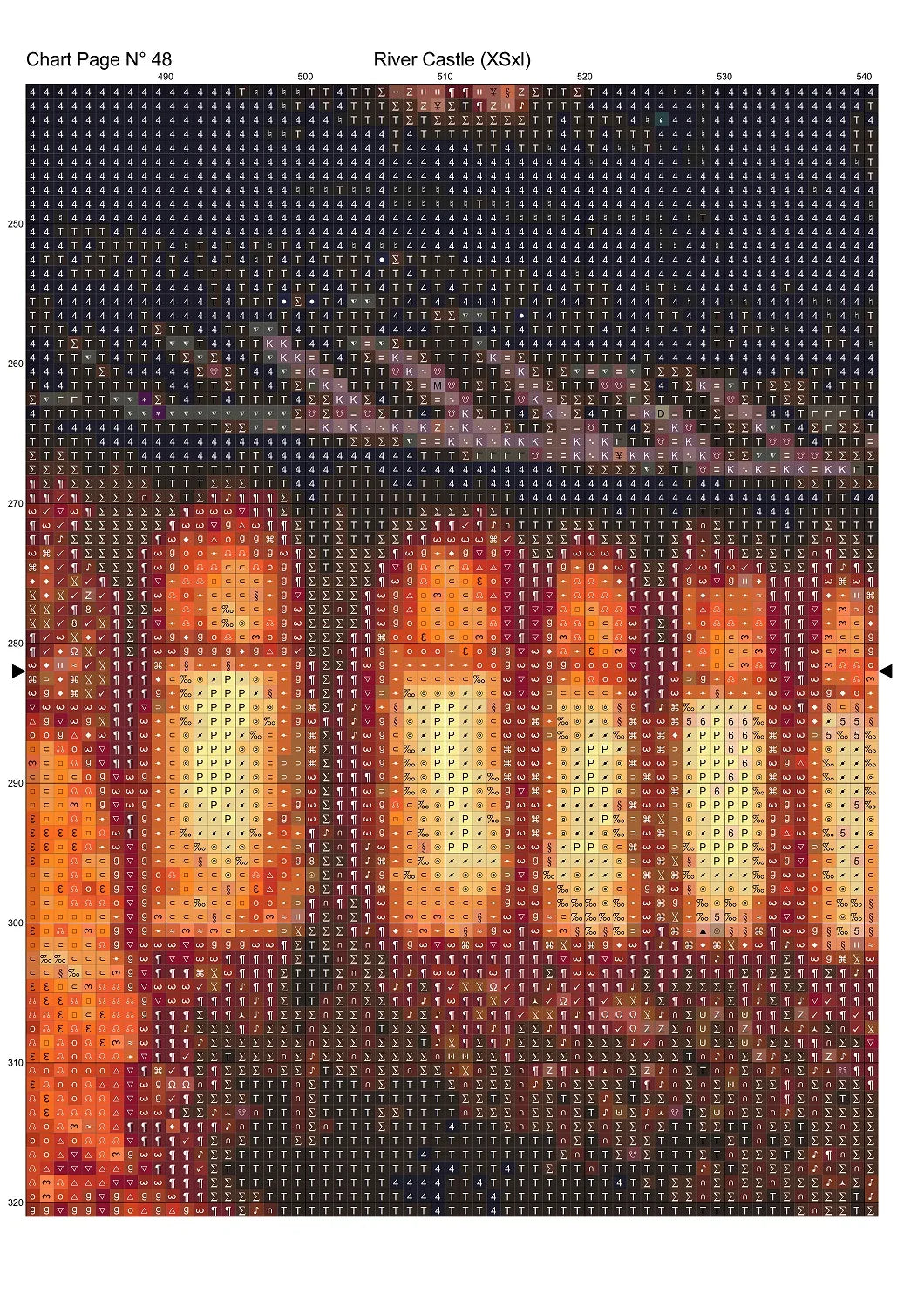 Expertly created from art by Alan Frijins, under Public Domain CC0 license, River Castle cross stitch patterns.