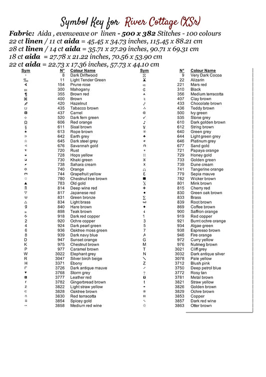 Expertly created from art by Alan Frijins, under Public Domain CC0 license, River Cottage cross stitch patterns.