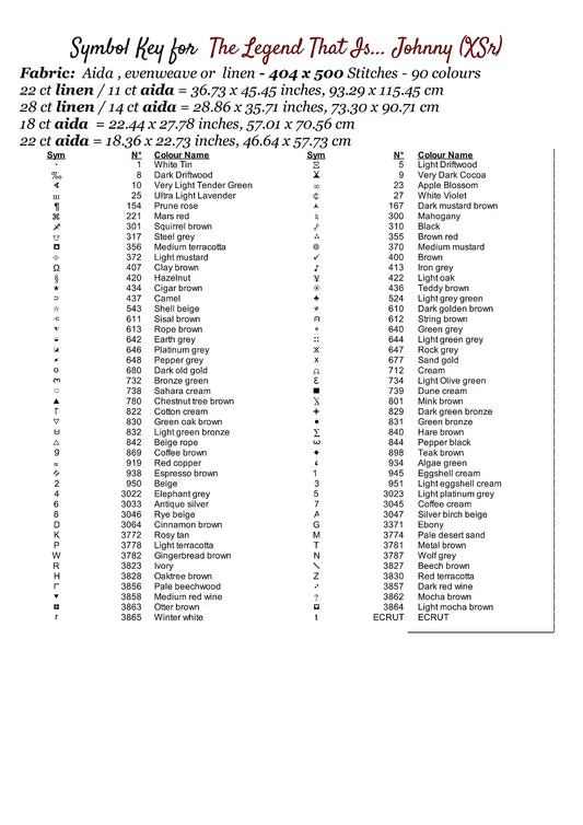 The Legend That Is... Johnny cross stitch patterns are expertly created by Sam