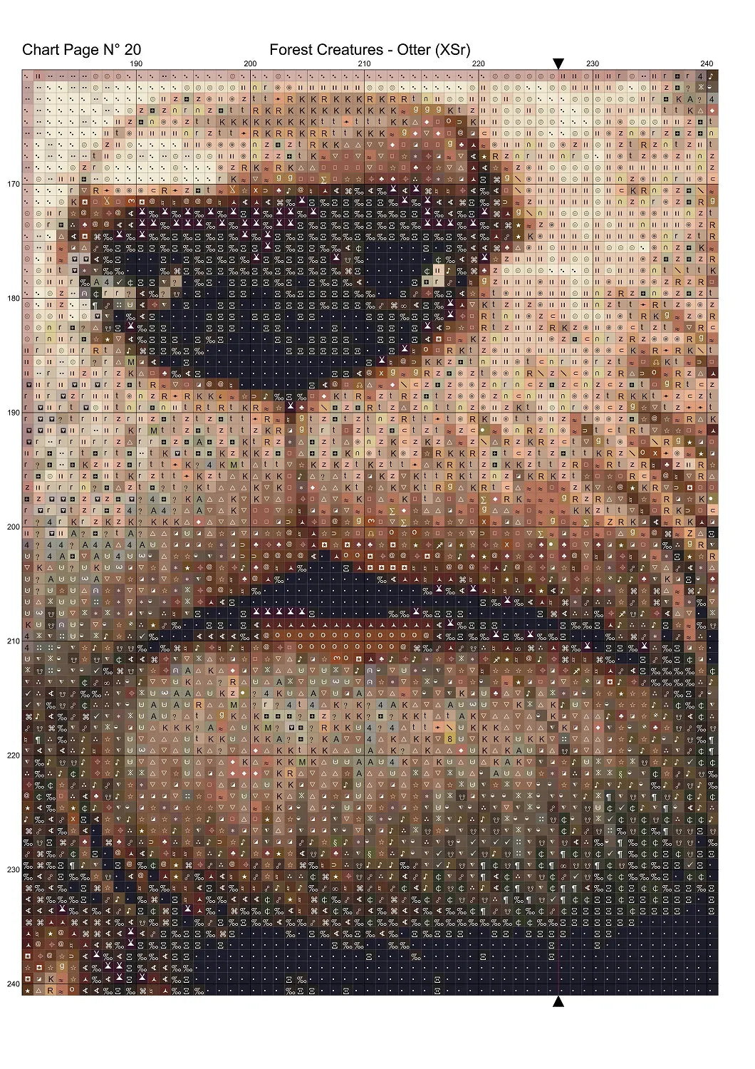 Expertly created from art by Alan Frijins, under Public Domain CC0 license, Forest Creatures - Otter cross stitch patterns.