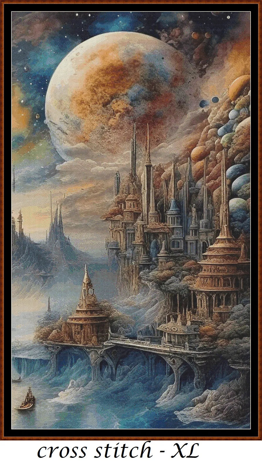 Expertly created from art by Nanne Tiggelman, under Public Domain CC0 license, The Last Castle cross stitch patterns.