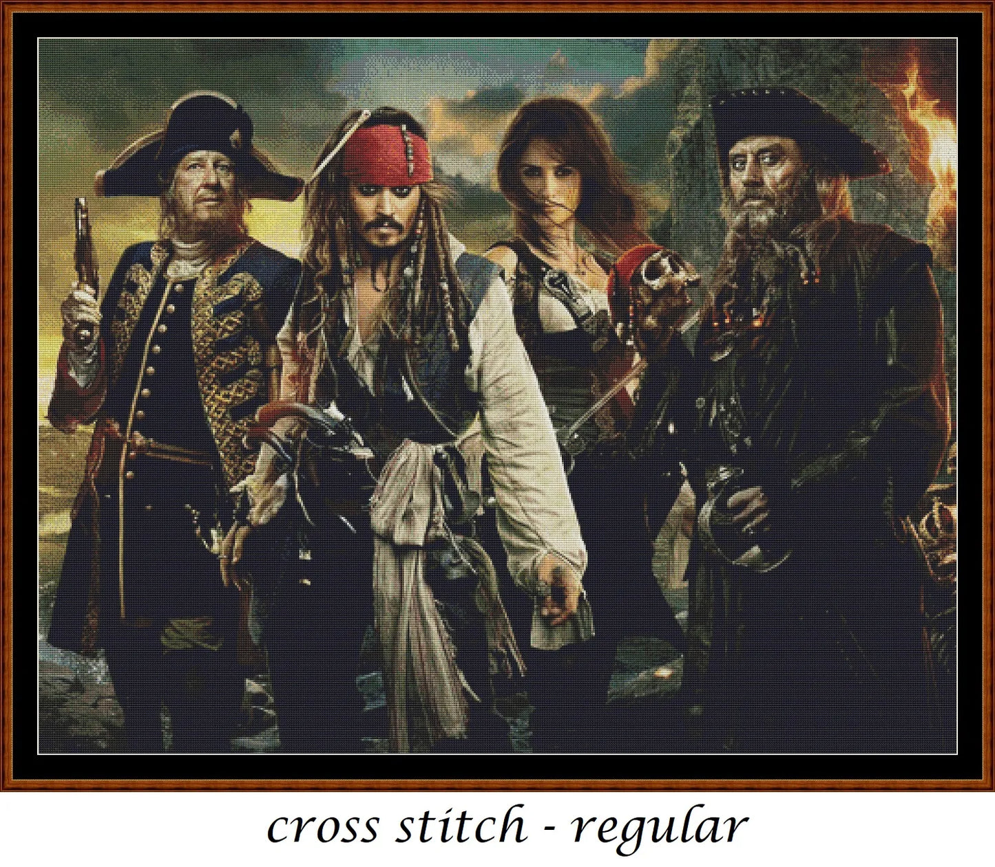 Pirates 4 cross stitch patterns expertly created by Sam Pirates 4 is a swash-buckling pattern that comes as a full coverage pattern with no back-stitching. Additionally, Pirates 4 is available in 2 different design sizes - cross stitch regular & XL And each sale includes both B&W and colour charts